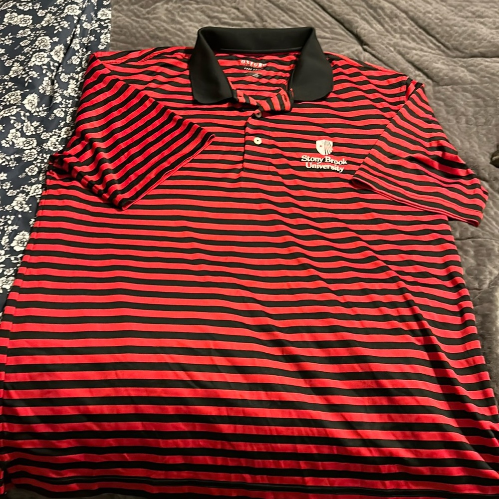 Stonybrook university red and black polo